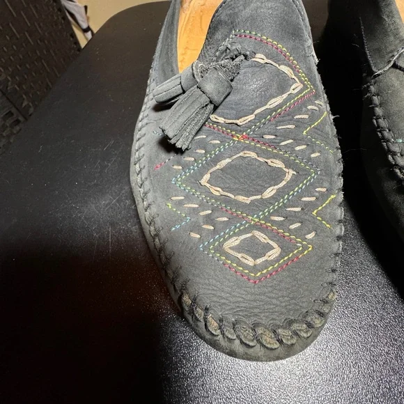 Santoni size 12 men’s grey loafers made in Italy